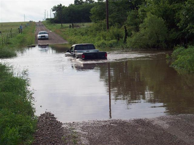Flooded truck